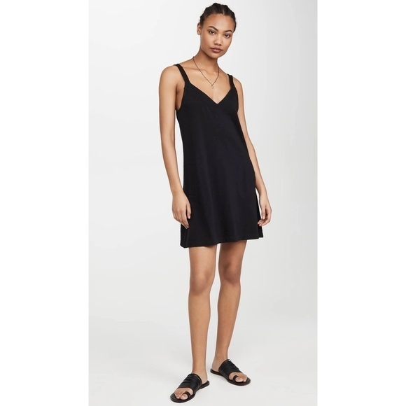 NATION LTD LARKIN A-LINE MINI DRESS IN JET BLACK - Picture 4 of 11